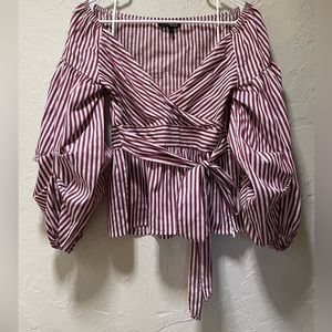 Striped off the shoulder top